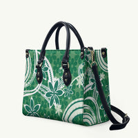 Hawaii Pupuala Plumeria Green Leather Bag Polynesian Pattern LT01 Green - Polynesian Pride