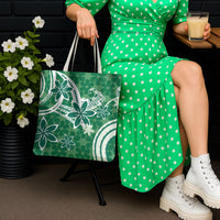 Hawaii Pupuala Plumeria Green Tote Bag Polynesian Pattern LT01 - Polynesian Pride