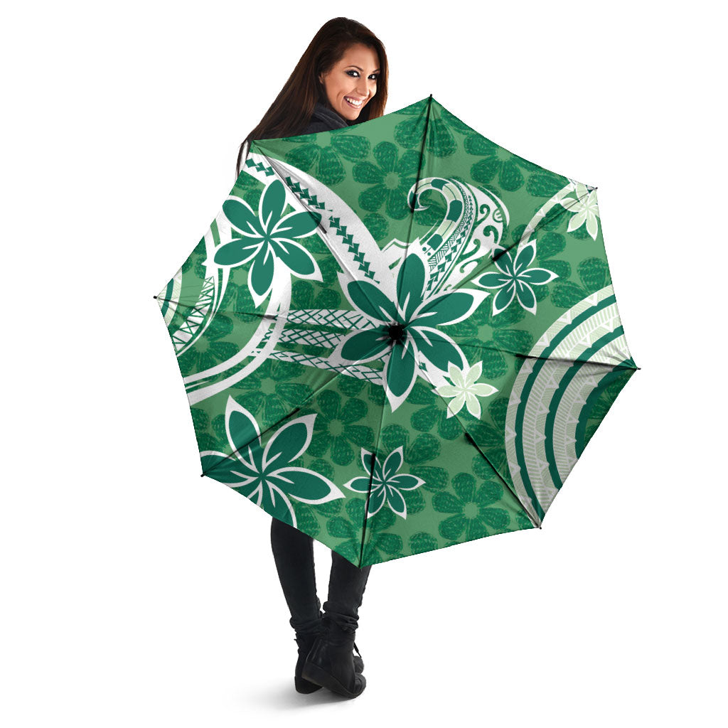 Hawaii Pupuala Plumeria Green Umbrella Polynesian Pattern LT01 - Polynesian Pride