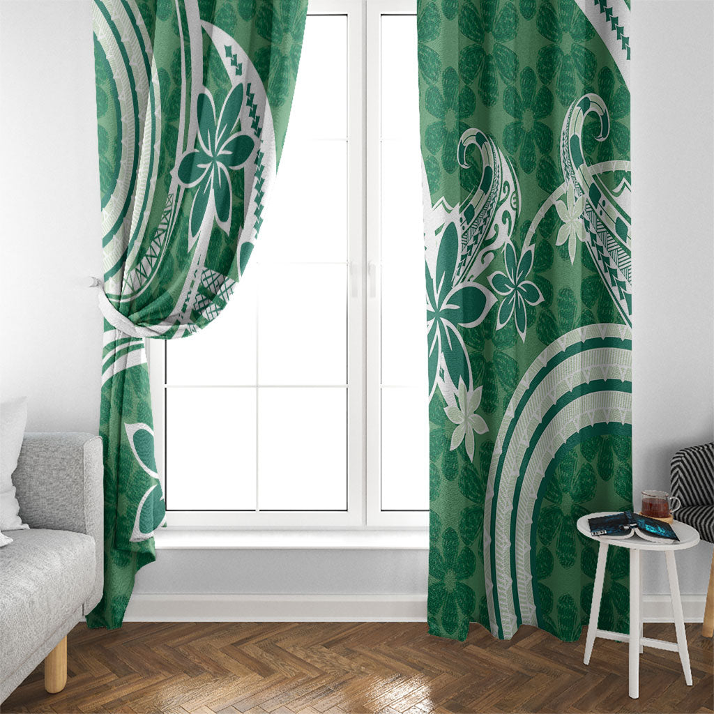 Hawaii Pupuala Plumeria Green Window Curtain Polynesian Pattern LT01 - Polynesian Pride