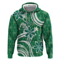Hawaii Pupuala Plumeria Green Zip Hoodie Polynesian Pattern LT01 Pullover Hoodie Green - Polynesian Pride