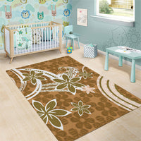 Hawaii Pupuala Plumeria Light Brown Area Rug Polynesian Pattern LT01 - Polynesian Pride