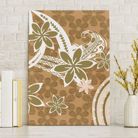 Hawaii Pupuala Plumeria Light Brown Canvas Wall Art Polynesian Pattern LT01 Without Frame Light Brown - Polynesian Pride