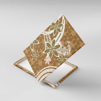 Hawaii Pupuala Plumeria Light Brown Canvas Wall Art Polynesian Pattern LT01 With Frame Light Brown - Polynesian Pride