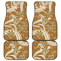 Hawaii Pupuala Plumeria Light Brown Car Mats Polynesian Pattern LT01 - Polynesian Pride