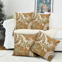 Hawaii Pupuala Plumeria Light Brown Pillow Cover Polynesian Pattern LT01 - Polynesian Pride