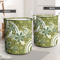 Hawaii Pupuala Plumeria Olive Green Laundry Basket Polynesian Pattern LT01 - Polynesian Pride