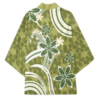 Hawaii Pupuala Plumeria Olive Green Kimono Polynesian Pattern LT01 - Polynesian Pride