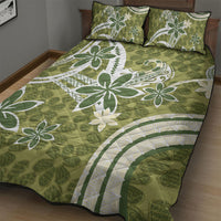 Hawaii Pupuala Plumeria Olive Green Quilt Bed Set Polynesian Pattern LT01 - Polynesian Pride