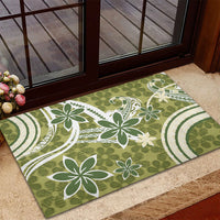 Hawaii Pupuala Plumeria Olive Green Rubber Doormat Polynesian Pattern LT01 - Polynesian Pride