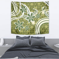 Hawaii Pupuala Plumeria Olive Green Tapestry Polynesian Pattern LT01 - Polynesian Pride