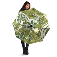 Hawaii Pupuala Plumeria Olive Green Umbrella Polynesian Pattern LT01 - Polynesian Pride