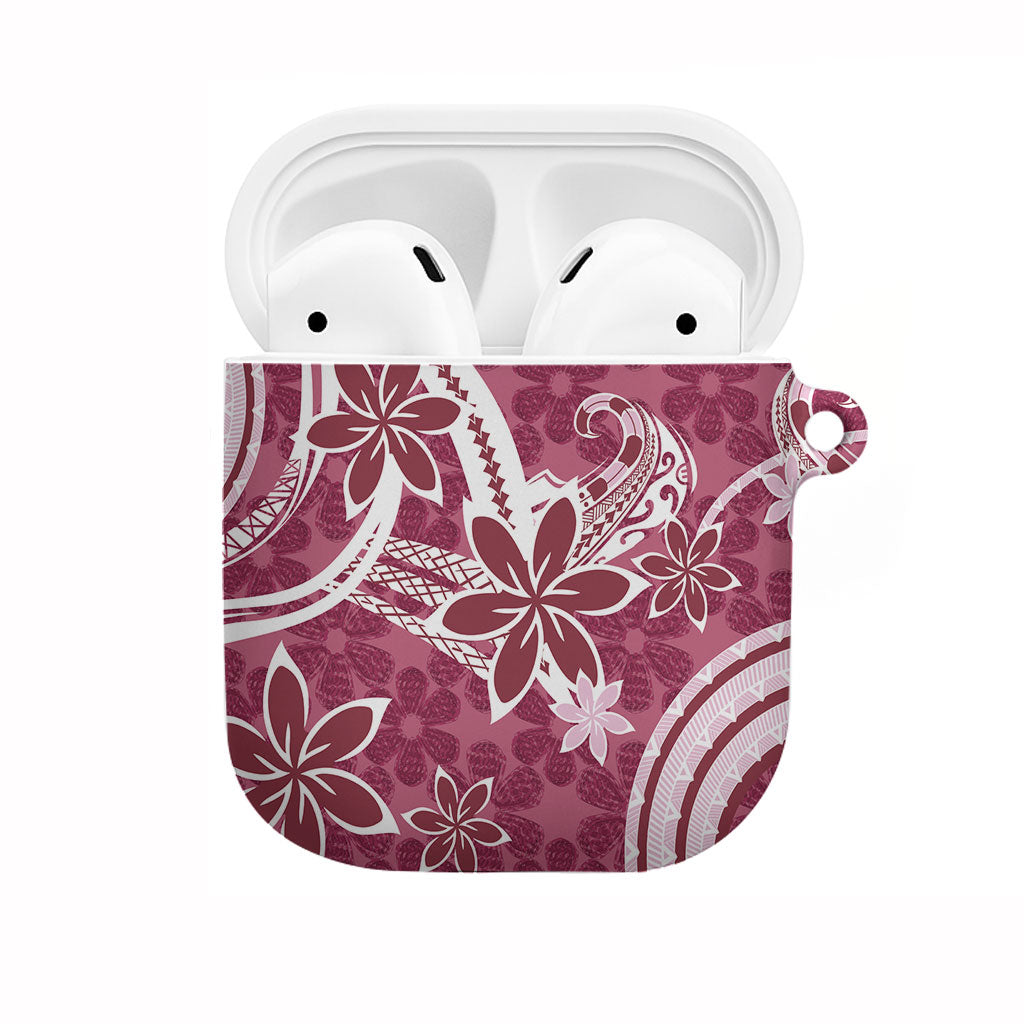 Hawaii Pupuala Plumeria Pink AirPods Case Polynesian Pattern