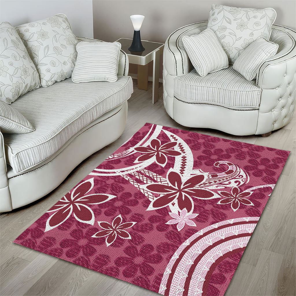 Hawaii Pupuala Plumeria Pink Area Rug Polynesian Pattern LT01 - Polynesian Pride