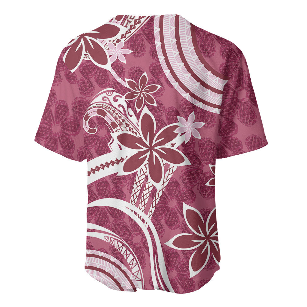 Hawaii Pupuala Plumeria Pink Baseball Jersey Polynesian Pattern LT01 - Polynesian Pride