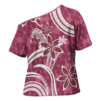 Hawaii Pupuala Plumeria Pink Cross Shoulder Shirt Polynesian Pattern LT01 - Polynesian Pride