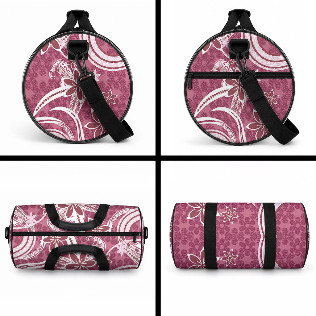 Hawaii Pupuala Plumeria Pink Duffle Bag Polynesian Pattern LT01 - Polynesian Pride