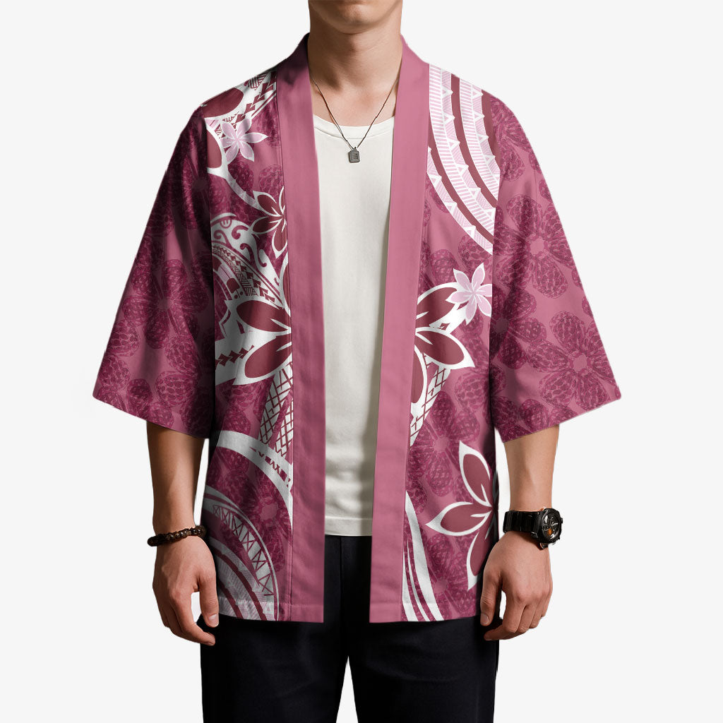 Hawaii Pupuala Plumeria Pink Kimono Polynesian Pattern LT01 - Polynesian Pride