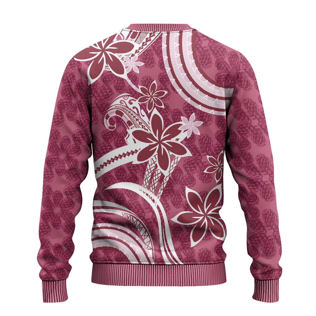 Hawaii Pupuala Plumeria Pink Ugly Christmas Sweater Polynesian Pattern LT01 - Polynesian Pride
