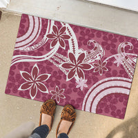 Hawaii Pupuala Plumeria Pink Rubber Doormat Polynesian Pattern LT01 - Polynesian Pride