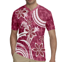 Hawaii Pupuala Plumeria Pink Rugby Jersey Polynesian Pattern LT01 - Polynesian Pride