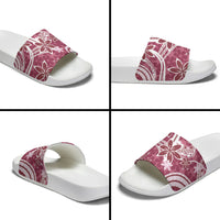 Hawaii Pupuala Plumeria Pink Slide Sandals Polynesian Pattern LT01 - Polynesian Pride