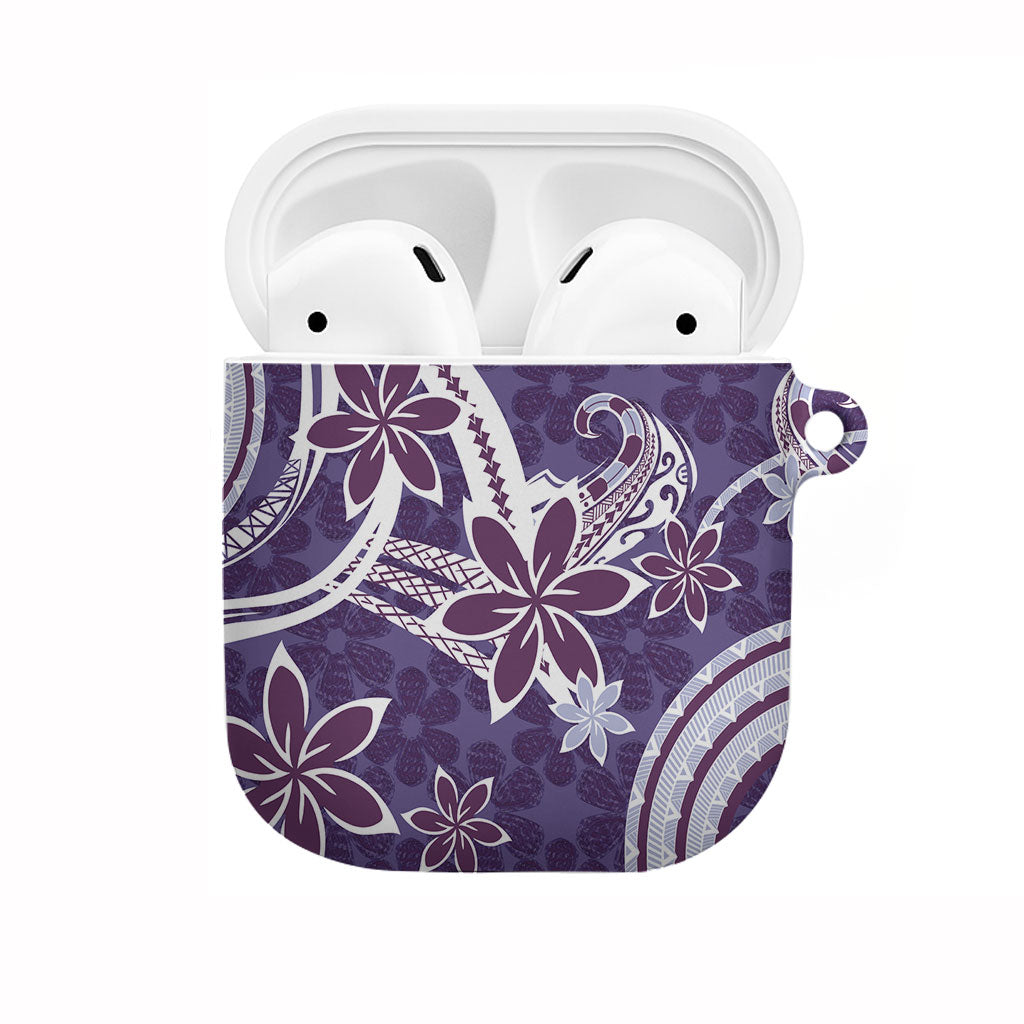 Hawaii Pupuala Plumeria Purple AirPods Case Polynesian Pattern