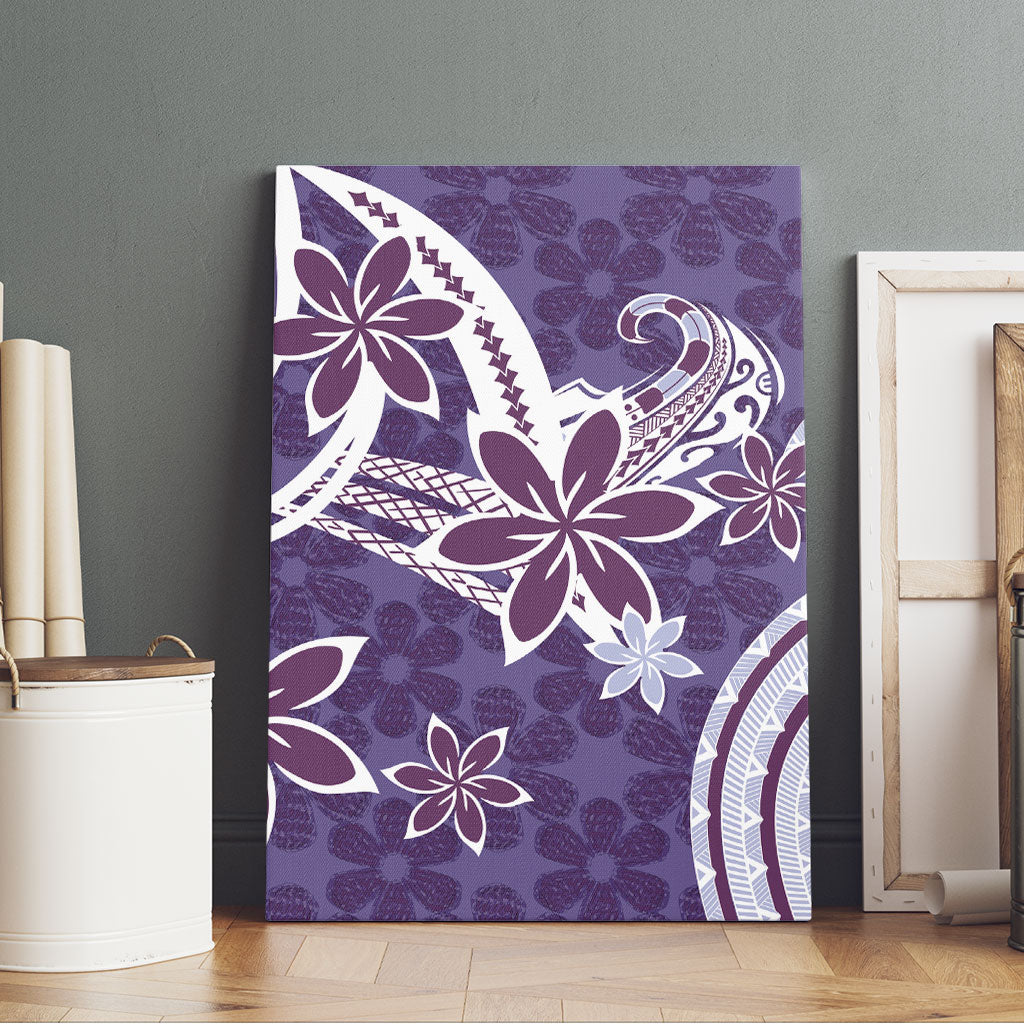 Hawaii Pupuala Plumeria Purple Canvas Wall Art Polynesian Pattern LT01 - Polynesian Pride