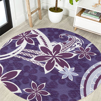 Hawaii Pupuala Plumeria Purple Round Carpet Polynesian Pattern LT01 Purple - Polynesian Pride