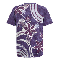 Hawaii Pupuala Plumeria Purple Rugby Jersey Polynesian Pattern LT01 - Polynesian Pride