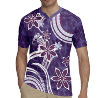 Hawaii Pupuala Plumeria Purple Rugby Jersey Polynesian Pattern LT01 - Polynesian Pride