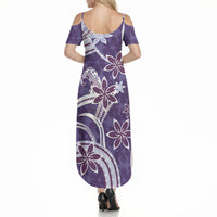 Hawaii Pupuala Plumeria Purple Summer Maxi Dress Polynesian Pattern LT01 - Polynesian Pride