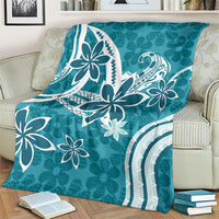 Hawaii Pupuala Plumeria Teal Blanket Polynesian Pattern LT01 - Polynesian Pride