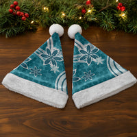Hawaii Pupuala Plumeria Teal Christmas Santa Hat Polynesian Pattern LT01 - Polynesian Pride