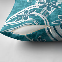 Hawaii Pupuala Plumeria Teal Pillow Cover Polynesian Pattern LT01 - Polynesian Pride