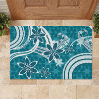 Hawaii Pupuala Plumeria Teal Rubber Doormat Polynesian Pattern LT01 Teal - Polynesian Pride