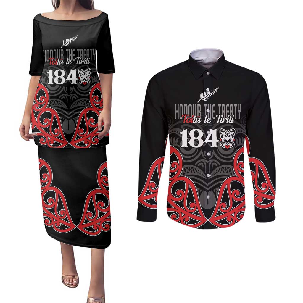 Toitu Te Tiriti 1840 Aotearoa Couples Matching Puletasi and Long Sleeve Button Shirt Stand Together Stand Stronger
