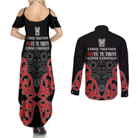 Toitu Te Tiriti 1840 Aotearoa Couples Matching Summer Maxi Dress and Long Sleeve Button Shirt Stand Together Stand Stronger