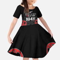 Toitu Te Tiriti 1840 Aotearoa Family Matching Long Sleeve Bodycon Dress and Hawaiian Shirt Stand Together Stand Stronger LT01 Daughter's Dress Black - Polynesian Pride