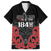 Toitu Te Tiriti 1840 Aotearoa Family Matching Long Sleeve Bodycon Dress and Hawaiian Shirt Stand Together Stand Stronger LT01 Dad's Shirt - Short Sleeve Black - Polynesian Pride