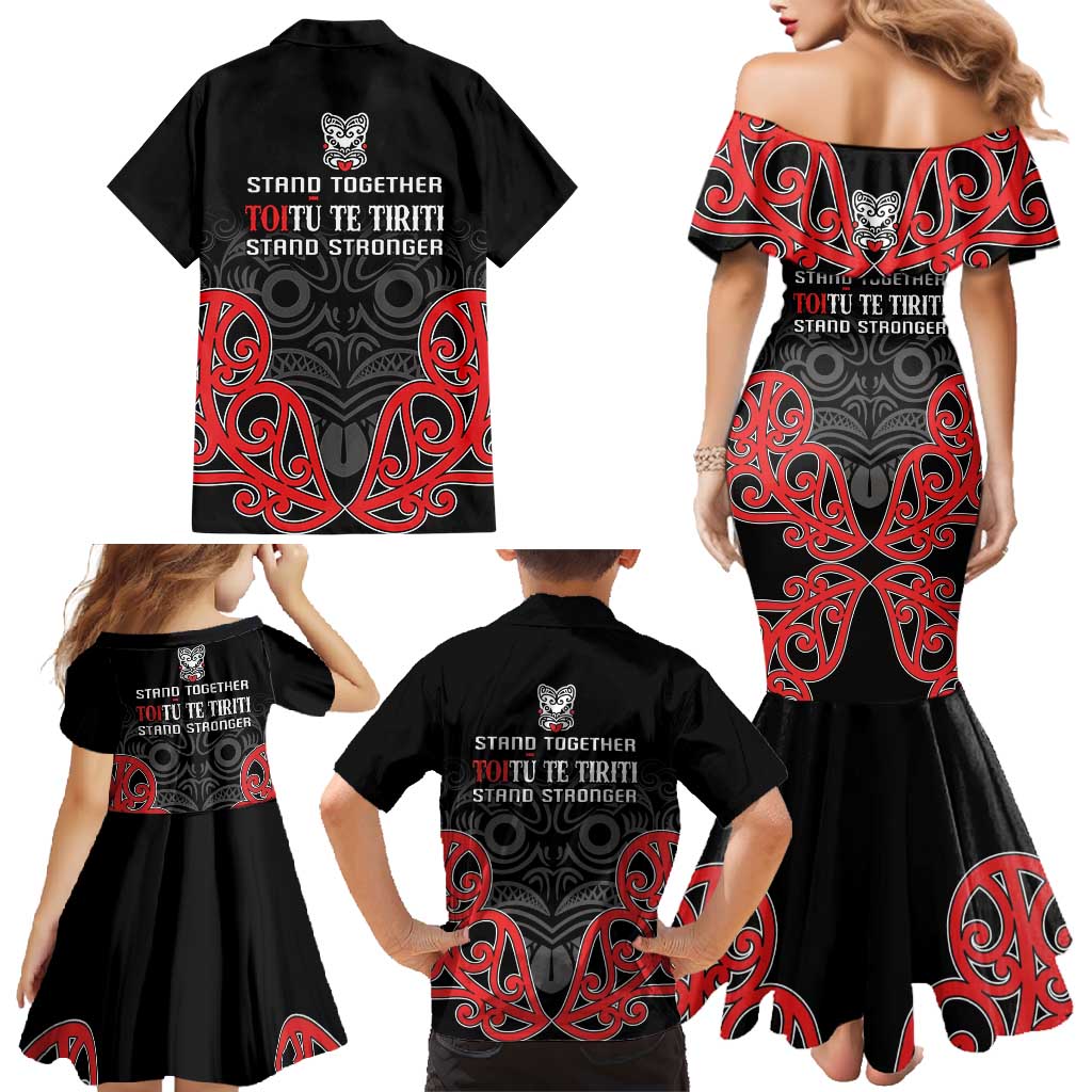 Toitu Te Tiriti 1840 Aotearoa Family Matching Mermaid Dress and Hawaiian Shirt Stand Together Stand Stronger LT01 - Polynesian Pride