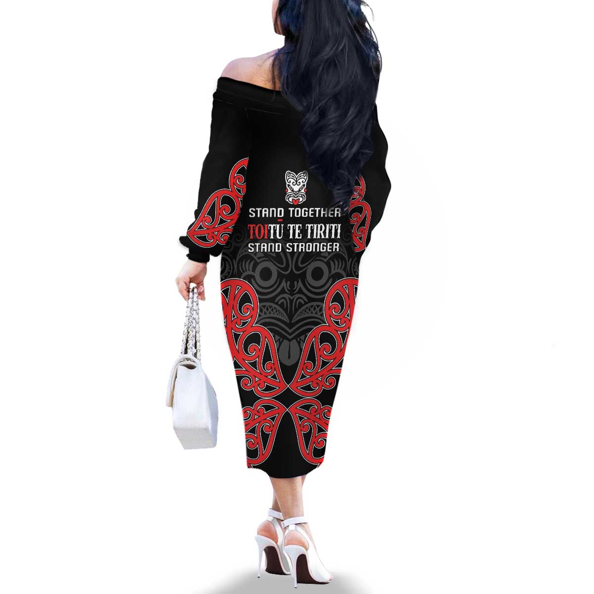 Toitu Te Tiriti 1840 Aotearoa Family Matching Off The Shoulder Long Sleeve Dress and Hawaiian Shirt Stand Together Stand Stronger LT01 - Polynesian Pride