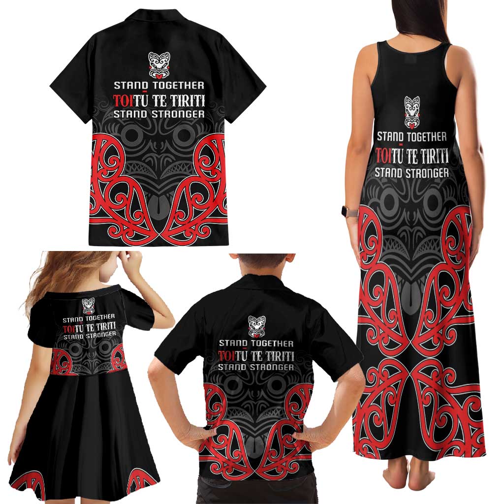 Toitu Te Tiriti 1840 Aotearoa Family Matching Tank Maxi Dress and Hawaiian Shirt Stand Together Stand Stronger LT01 - Polynesian Pride