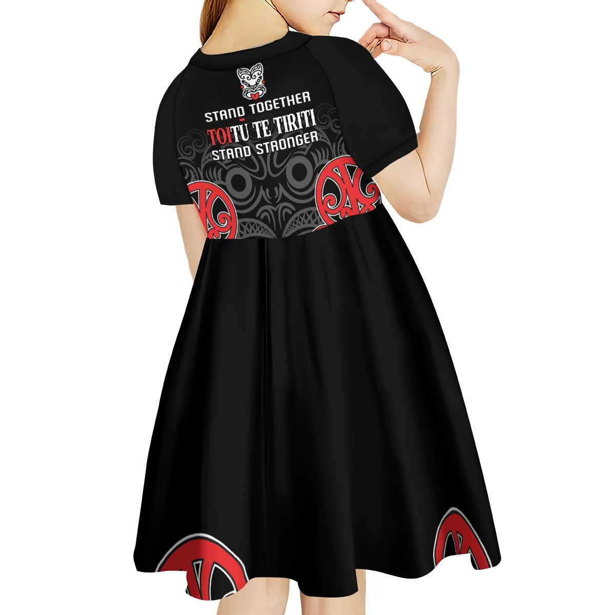 Toitu Te Tiriti 1840 Aotearoa Kid Short Sleeve Dress Stand Together Stand Stronger LT01 - Polynesian Pride