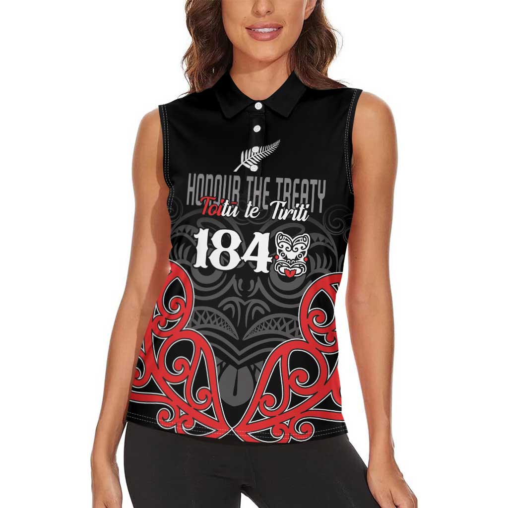 Toitu Te Tiriti 1840 Aotearoa Women Sleeveless Polo Shirt Stand Together Stand Stronger