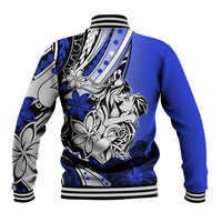 Polynesian Valentine Baseball Jacket Couple Floral Unique Blue Version LT01 - Polynesian Pride