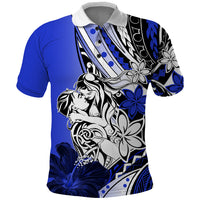 Polynesian Valentine Polo Shirt Couple Floral Unique Blue Version LT01 Blue - Polynesian Pride