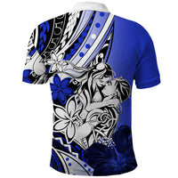 Polynesian Valentine Polo Shirt Couple Floral Unique Blue Version LT01 - Polynesian Pride