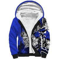 Polynesian Valentine Sherpa Hoodie Couple Floral Unique Blue Version LT01 Unisex Blue - Polynesian Pride