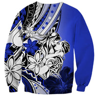 Polynesian Valentine Sweatshirt Couple Floral Unique Blue Version LT01 - Polynesian Pride